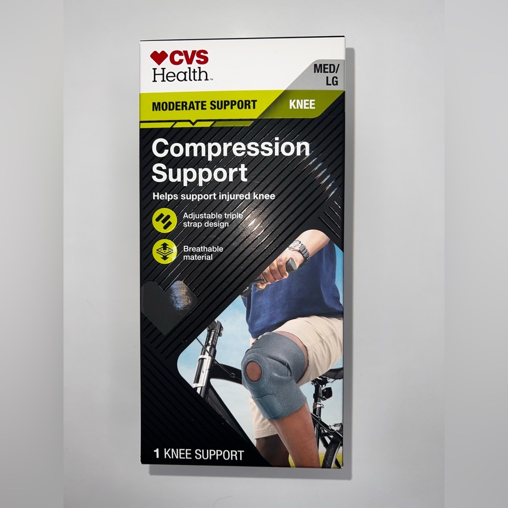 NEW CVS Health Adjustable Compression Knee Support MED/LG
